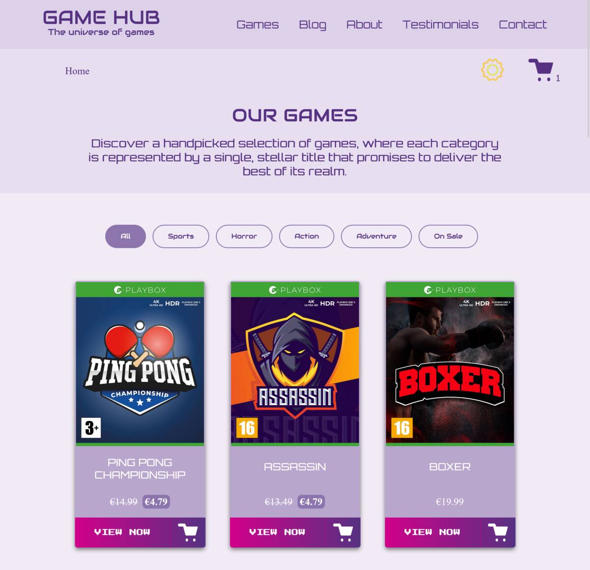 Game Hub Games overview